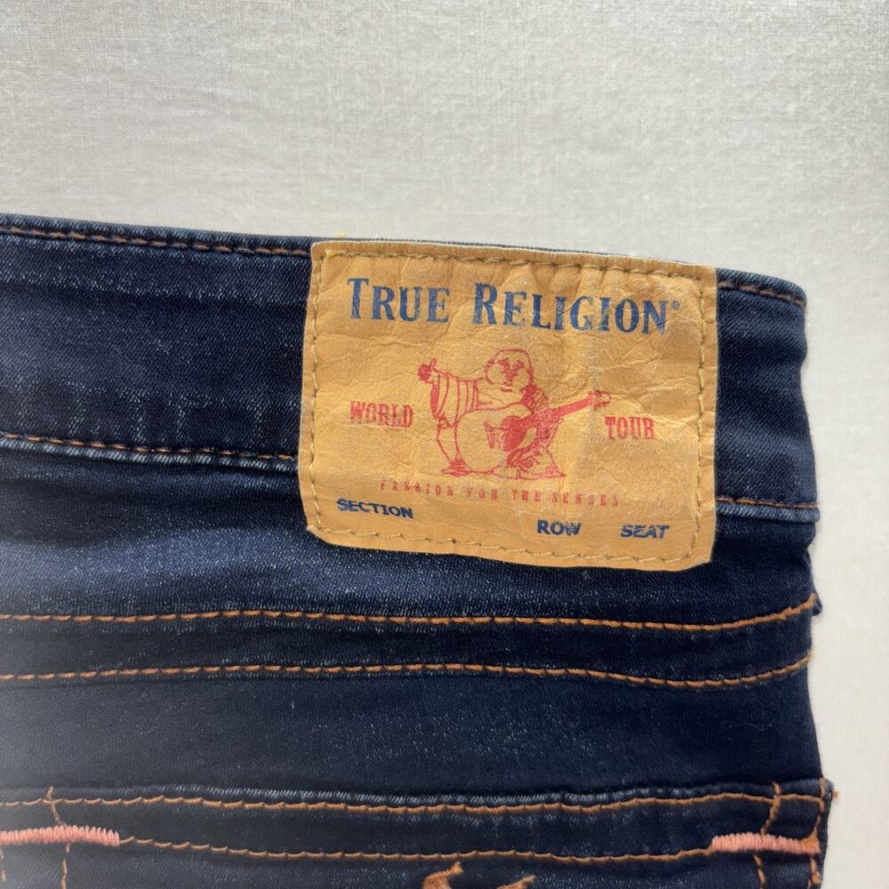 True Religion Jennie Curvy Mid Rise Super Skinny Jeans Size 33W Dark Wash Womens - Picture 10 of 10